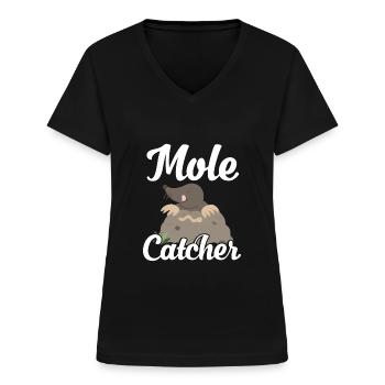 Mole catcher - Women's V-neck T-shirt - black - Front - Lela (165cm)
