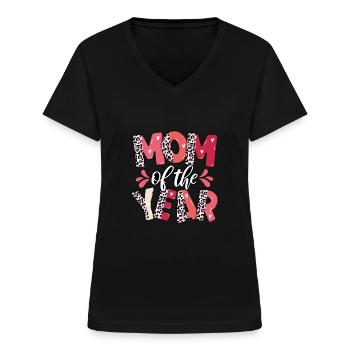 Mama Des Jahres - Frauen-T-Shirt mit V-Ausschnitt - Schwarz - Vorne - Lela (165cm)