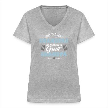 Great-grandfather - Women's V-neck T-shirt - sports grey - Front - Lela (165cm)