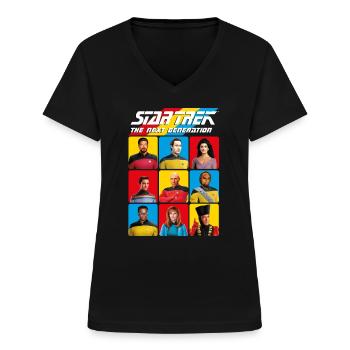 Star Trek The Next Generation Charaktere - Frauen-T-Shirt mit V-Ausschnitt - Schwarz - Vorne - Lela (165cm)