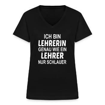 Lehrerin Cooler Spruch Geschenk - Frauen-T-Shirt mit V-Ausschnitt - Schwarz - Vorne - Lela (165cm)