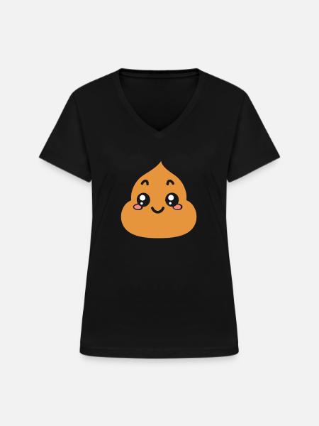 Kacke - Frauen-T-Shirt mit V-Ausschnitt - Schwarz