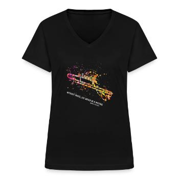posaune - Frauen-T-Shirt mit V-Ausschnitt - Schwarz - Vorne - Lela (165cm)
