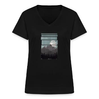 nature - T-shirt col V Femme - noir - Devant - Lela (165cm)