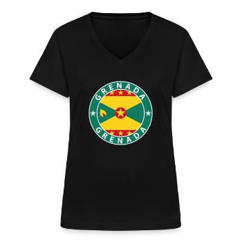 Grenada - Women's V-neck T-shirt - black - Front - Lela (165cm)