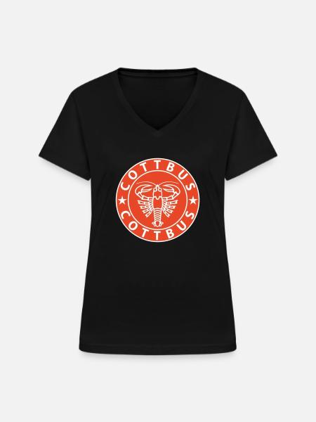 Cottbus - Frauen-T-Shirt mit V-Ausschnitt - Schwarz