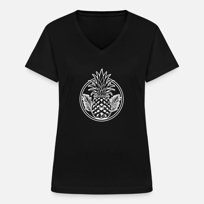 Pineapple - Women's V-neck T-shirt - black