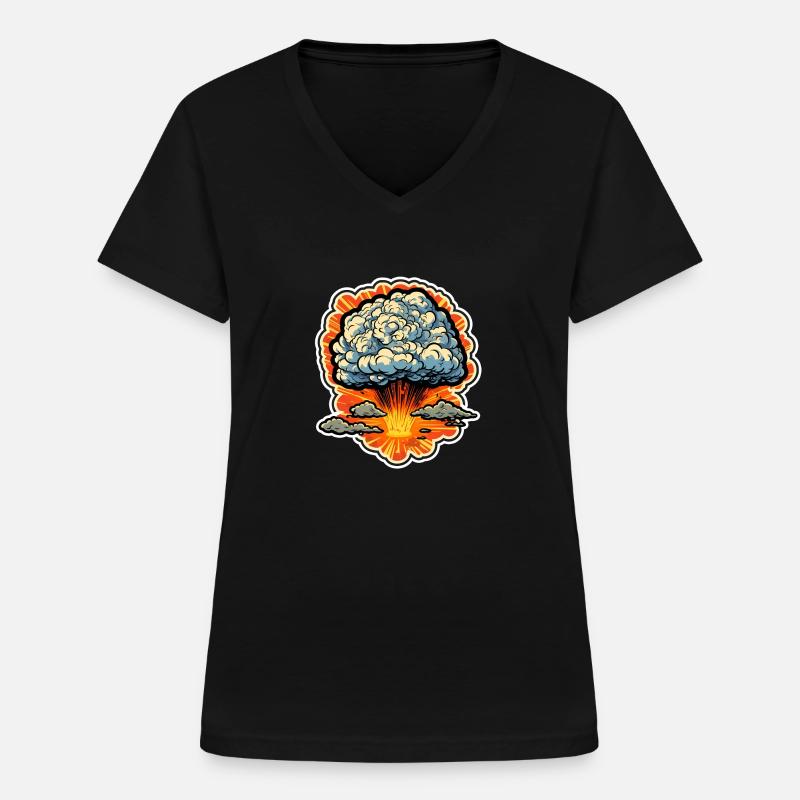 Explosion Fireworks Pyrotechnics - Women's V-neck T-shirt - black