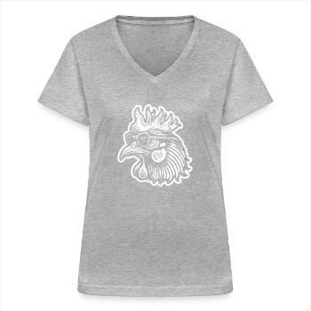 Chicken Chicken Coop - Women's V-neck T-shirt - sports grey - Front - Lela (165cm)