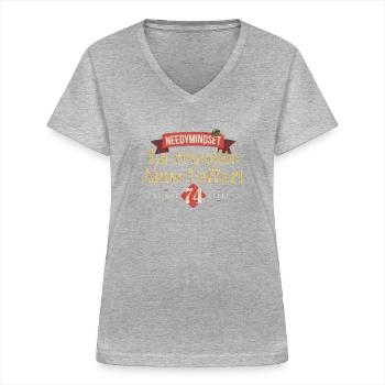 Needyminset Success loves unique effort style - Women's V-neck T-shirt - sports grey - Front - Lela (165cm)