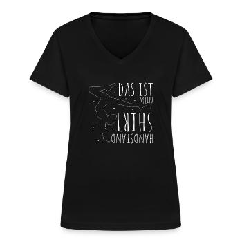 Das Ist Mein Handstand Shirt Sportverein Sport Han - Frauen-T-Shirt mit V-Ausschnitt - Schwarz - Vorne - Lela (165cm)