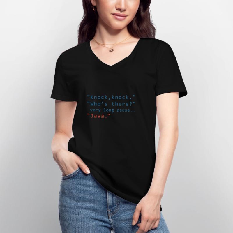 Cadeau informatique de programmation Java disant T-shirt col V Femme