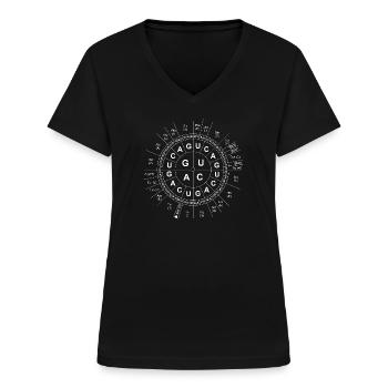 Code-Sonne/Genetik/DNA/DNS/Biologie/Wissenschaft - Frauen-T-Shirt mit V-Ausschnitt - Schwarz - Vorne - Lela (165cm)