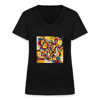 Abstrakte Kunst - Frauen-T-Shirt mit V-Ausschnitt - Schwarz - Vorne - Lela (165cm)