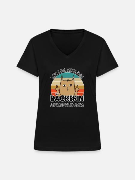 Bäckerin - Frauen-T-Shirt mit V-Ausschnitt - Schwarz