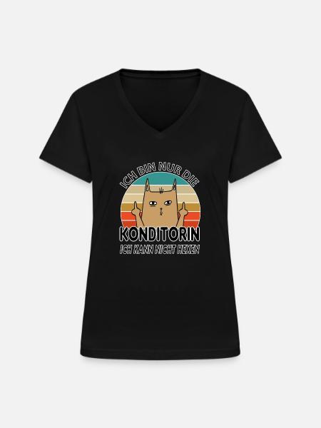 Konditorin - Frauen-T-Shirt mit V-Ausschnitt - Schwarz