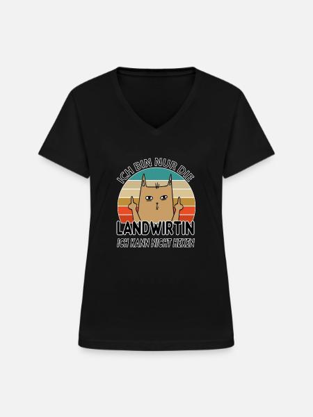 Landwirtin - Frauen-T-Shirt mit V-Ausschnitt - Schwarz