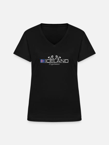 Iceland Experience - Island - Frauen-T-Shirt mit V-Ausschnitt - Schwarz