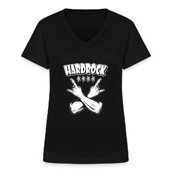 hardrock, Musik, Band, Festival, Konzert, Party - Frauen-T-Shirt mit V-Ausschnitt - Schwarz - Vorne - Lela (165cm)