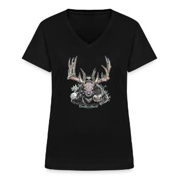 Cernunnos - Frauen-T-Shirt mit V-Ausschnitt - Schwarz - Vorne - Lela (165cm)