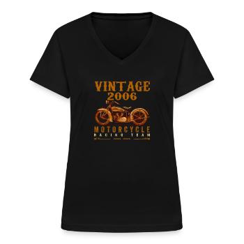 Les légendes sont nées en 2006 et conduisent des motos - T-shirt col V Femme - noir - Devant - Lela (165cm)
