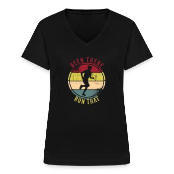 Marathon - Frauen-T-Shirt mit V-Ausschnitt - Schwarz - Vorne - Lela (165cm)