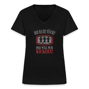 Tischfussball - Frauen-T-Shirt mit V-Ausschnitt - Schwarz - Vorne - Lela (165cm)