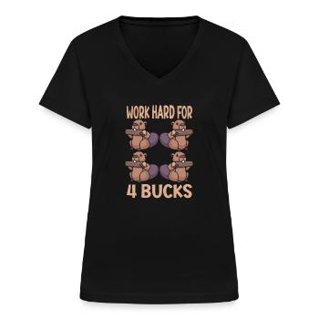 Beaver Nutria - Women's V-neck T-shirt - black - Front - Lela (165cm)