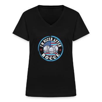 Lyonnaises - T-shirt col V Femme - noir - Devant - Lela (165cm)