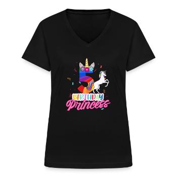 5. Geburtstag Mädchen - Frauen-T-Shirt mit V-Ausschnitt - Schwarz - Vorne - Lela (165cm)