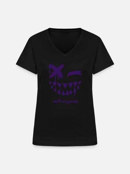 Smile Collection - Frauen-T-Shirt mit V-Ausschnitt - Schwarz