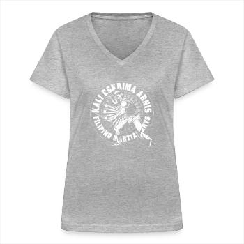 Kali Eskrima Arnis - Women's V-neck T-shirt - sports grey - Front - Lela (165cm)