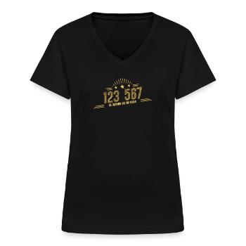 Salsera und Salsero tanzen Salsa - Frauen-T-Shirt mit V-Ausschnitt - Schwarz - Vorne - Lela (165cm)