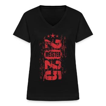 Meister 2025 - Frauen-T-Shirt mit V-Ausschnitt - Schwarz - Vorne - Lela (165cm)