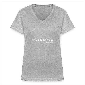 Zugspitze coordonnées sommet - T-shirt col V Femme - gris chiné - Devant - Lela (165cm)