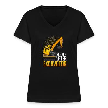 Bagger - Frauen-T-Shirt mit V-Ausschnitt - Schwarz - Vorne - Lela (165cm)