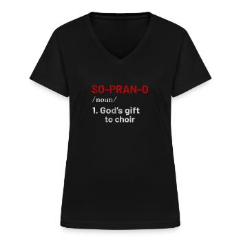 Sopran Stimme - Frauen-T-Shirt mit V-Ausschnitt - Schwarz - Vorne - Lela (165cm)