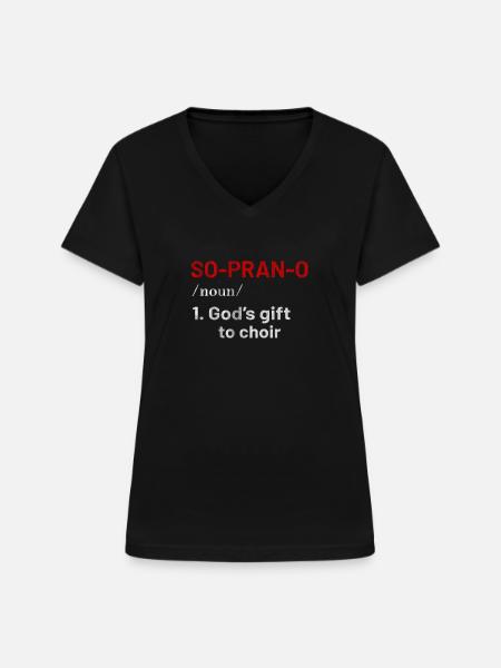 Sopran Stimme - Frauen-T-Shirt mit V-Ausschnitt - Schwarz