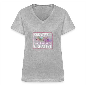 Artists - Women's V-neck T-shirt - sports grey - Front - Lela (165cm)