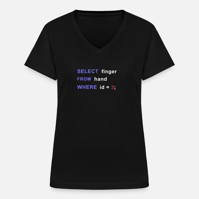Select Finger From Hand - Frauen-T-Shirt mit V-Ausschnitt - Schwarz