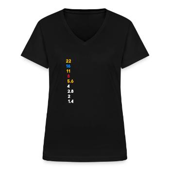 Fotografie | Fotografen | Fotografin - Frauen-T-Shirt mit V-Ausschnitt - Schwarz - Vorne - Lela (165cm)