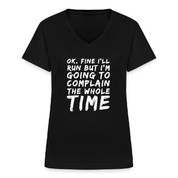 Running Funny - Women's V-neck T-shirt - black - Front - Lela (165cm)