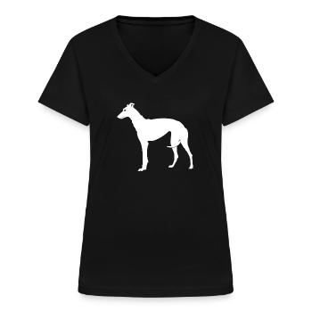 Greyhound Windhund - Frauen-T-Shirt mit V-Ausschnitt - Schwarz - Vorne - Lela (165cm)