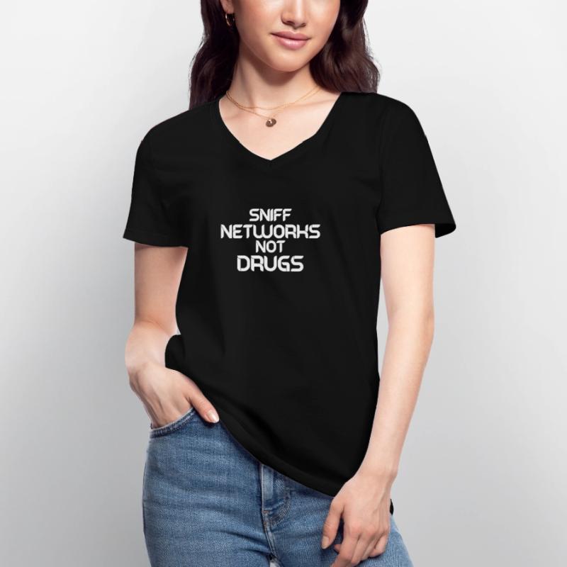 Funny Hacker Network Admin Network Sniffing Women's V-neck T-shirt