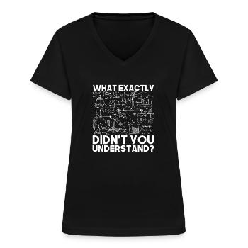 Physique Mathématiques - T-shirt col V Femme - noir - Devant - Lela (165cm)