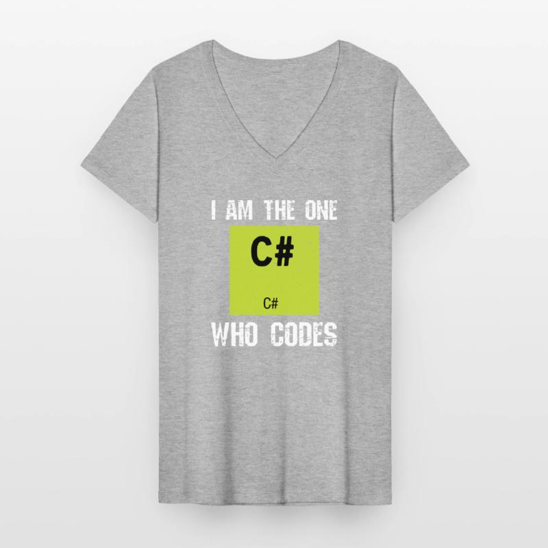 Programmation des codes C # T-shirt col V Femme