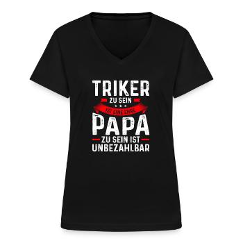 Trike Triker Dreirad Geschenk - Frauen-T-Shirt mit V-Ausschnitt - Schwarz - Vorne - Lela (165cm)