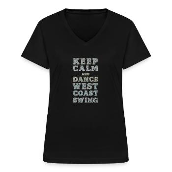 West Coast Swing Dance Geschenk WCS - Frauen-T-Shirt mit V-Ausschnitt - Schwarz - Vorne - Lela (165cm)