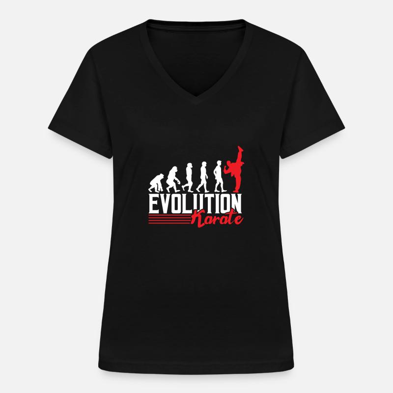 Karaté évolution - T-shirt col V Femme - noir