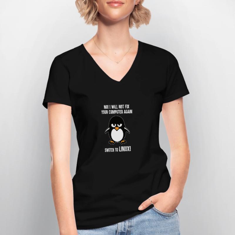 Programmieren Informatik Geschenk · Linux Frauen-T-Shirt mit V-Ausschnitt
